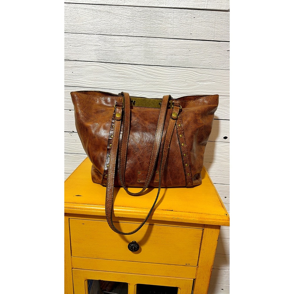 Patricia Nash Benvenuto Tote Distressed Brown Leather Bag Vintage Style